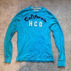 Mens Blue Longsleeve Hollister Shirt